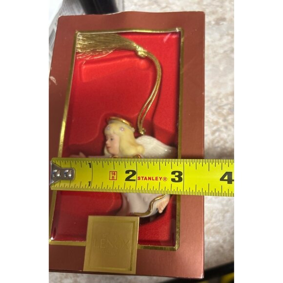 Lenox Angel Ornament With Harp Gold Accents Porcelain Christmas Decoration New - Picture 8 of 12